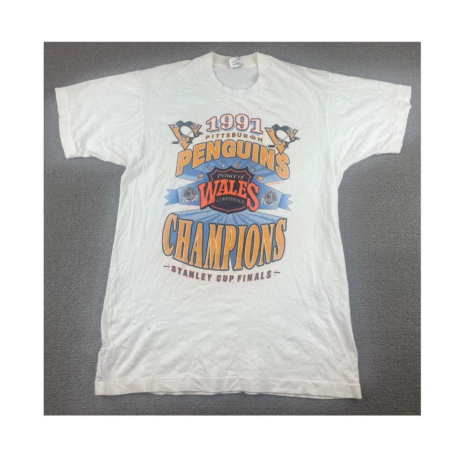 Vintage Pittsburgh Mens Large 1991 Stanley Cup Shirt With Single Stitch Us Made
